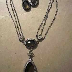 Brown necklace and earrings